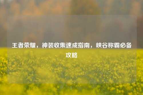 王者荣耀，神装收集速成指南，峡谷称霸必备攻略