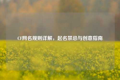 CF网名规则详解，起名禁忌与创意指南