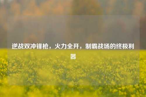 逆战双冲锋枪，火力全开，制霸战场的终极利器