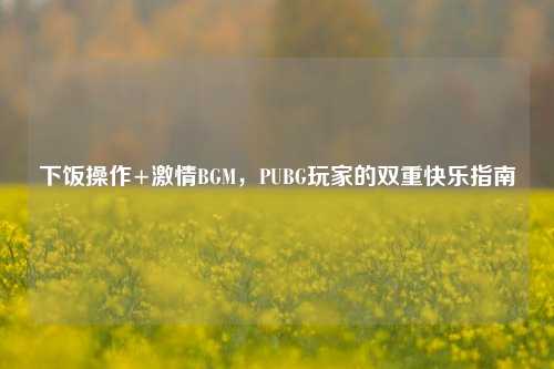 下饭操作+激情BGM，PUBG玩家的双重快乐指南