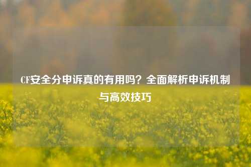 CF安全分申诉真的有用吗？全面解析申诉机制与高效技巧
