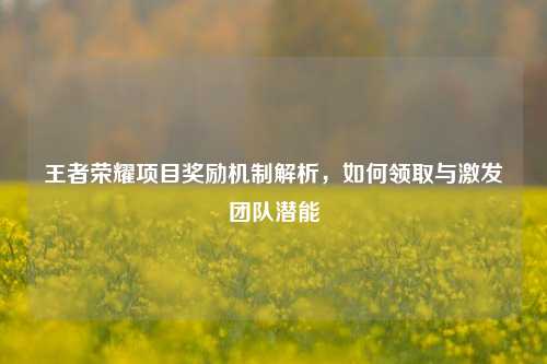 王者荣耀项目奖励机制解析，如何领取与激发团队潜能