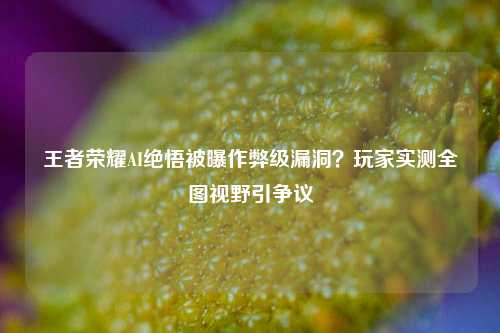 王者荣耀AI绝悟被曝作弊级漏洞？玩家实测全图视野引争议