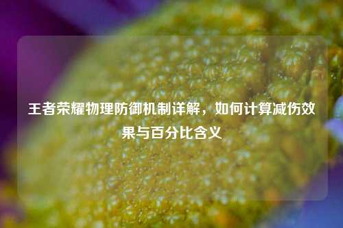 王者荣耀物理防御机制详解，如何计算减伤效果与百分比含义
