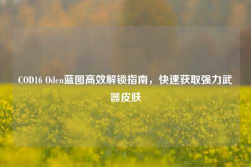 COD16 Oden蓝图高效解锁指南，快速获取强力武器皮肤