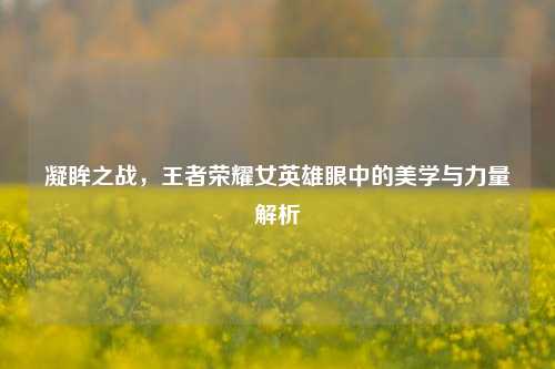 凝眸之战，王者荣耀女英雄眼中的美学与力量解析