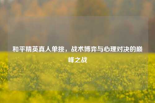 和平精英真人单挑，战术博弈与心理对决的巅峰之战