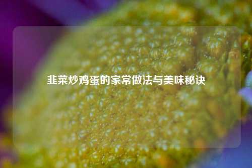 韭菜炒鸡蛋的家常做法与美味秘诀