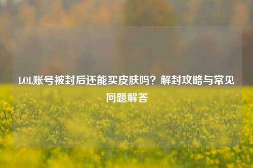 LOL账号被封后还能买皮肤吗？解封攻略与常见问题解答