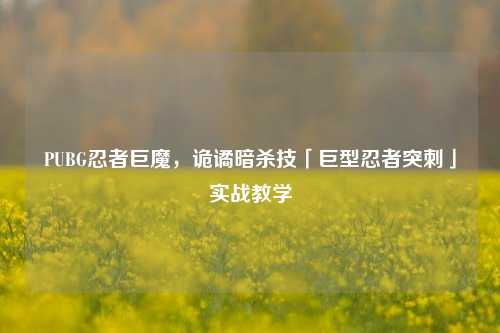 PUBG忍者巨魔，诡谲暗杀技「巨型忍者突刺」实战教学