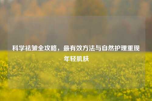 科学祛皱全攻略，最有效方法与自然护理重现年轻肌肤
